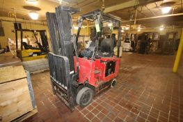 Nissan 4,750 lbs. Sit-Down Electric Forklift, M/N CSP01-9A5166, with Douglas Legacy Rapid Charge