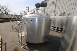 DCI 600 Gal. Dome Jacketed Processor, Dome Top/Slope Bottom, Tank Dims.: Aprox. 69