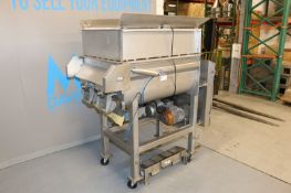 E-Quip 500 lb. Dual Paddle Blender, M/N 301, Factory No.: 11148, with (2) Motors, with S/S Cage Top