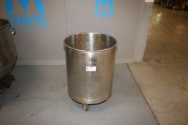 S/S Portable Bucket, Internal Dims.:  Aprox. 22-1/2