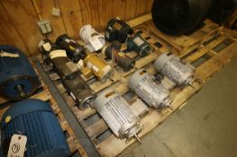 Pallet of (11) Most NEW Assorted SEW, Baldor, &Toshiba Motors, Fractional Up to 3 hp, Most 208-230/
