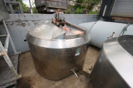 Cherry Burrell 300 Gal. Hinged Lid Jacketed S/S Mix Tank, M/N WPT, S/N 300-56-3753, with Bottom