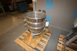 S/S Mixing Bowl on Portable Cart,Mixing Bowl Internal Dims.: Aprox. 22-1/2