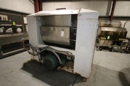 Double Wall Single Arm S/S Dough Mixer, with15/60 hp Bottom Mounted Motor, 885/1775 RPMs, with On