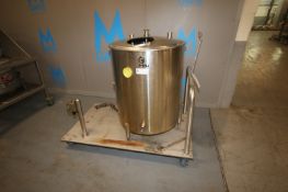Aprox. 100 Gal. S/S Single Wall Tank,Internal Tank Dims.: Aprox. 35