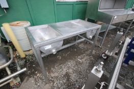 2-Bowl S/S Wash Sink,Overall Dims.: Aprox. 5' L x 30