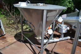 All S/S Conical Powder Hopper on S/S Frame w/ Bolt on Cover; Outlet Tapers to a 3