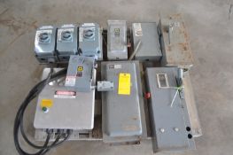 Lot of 7 Mild Steel Disconnect Switches. Required Loading Fee For Simple Loading $20. (Located in