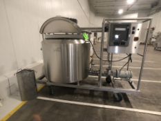 FELDMEIER 316L S/S SKID-MOUNTED BUTTER MELTING PROCESSOR TANK, S/N E61008, INCLUDES WHIP STYLE TOP
