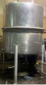 500 Gallon (approx.) Stainless Steel Single Wall Tank- 38 diameter, 70