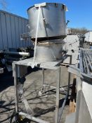 Vibratory Shaker 24 in depth 39 in dia. mounted on s/s frame with casters, frame dim appx 40