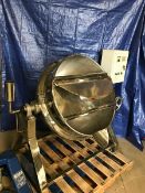 Used Aprox. 50 Gal. Polished S/S Hemi Botom Kettle with Self-Contained Electric/Hot Oil Jacket,