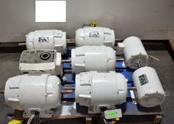 2HP Hampden IM-J-36871 Motor (qty 2), 2HP Hampden SM-J-36871 Motor (qty 5), Waukesha Gear Box
