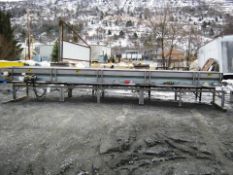 Used Meyer stainless steel flat slider belt troughed conveyor, Model FB-640-30. SN: 641. with