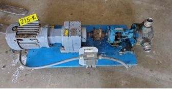 Viking Pump Model KK124A on base, Gear Box and Dual Voltage (230/360) 1740 RPM 2HP Motor,