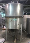 500 Gallon (approx.) Stainless Steel Single Wall Tank- 38 diameter, 70