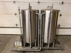 2-Tank Skidded CIP System with (2) Aprox. 80 Gal. Tanks, 1-1/2