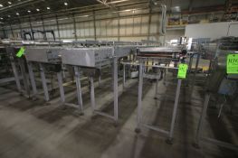 3-Sections of Straight Roller Conveyor, Rolls to Ground Height: Aprox. 58-1/2