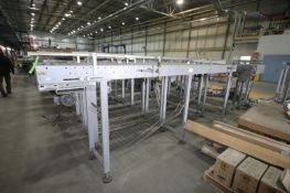 4-Sections of Straight Roller Conveyor, Rolls to Ground Height: Aprox. 58-1/2