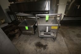 Wright S/S Shelf Dumping Hopper, with Tilt Capability, Mounted on S/S Portable Frame, with 1-S/S