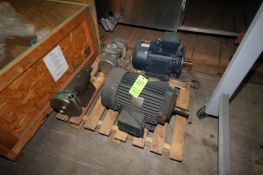 Pallet of Motors, Includes Marathon 15 hp Motor, Leesson 20 hp Motor, with (1) Shaker Deck