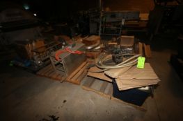 (12) Pallets of Assorted Items, Includes Motors, Fans, S/S Frame, Valves, (2) Lights, Plastic Hosing
