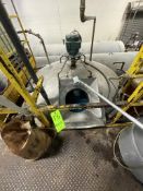 S/S JACKETED KETTLE WITH TOP-MOUNT AGITATION, PAINTED EXTERIOR, MOUNTED ON LOAD CELLS