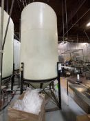 ACE ROTO MOLD APPROX. 1,400 GALLON CONE-BOTTOM POLY STORAGE TANK, STEEL FRAME