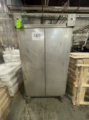 (2) CLAWSON 549 GALLON S/S STORAGE TANK / TOTE, 42