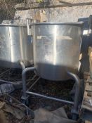 (2) PORTABLE 50 GALLON TANKS MOUNTED ON CASTERS