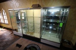 Glass Display Cases, Overall Dims.: Aprox. 60