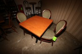 Dinner Table Set, with (1) Wooden Top Table, Top to Floor: Aprox. 30-1/2