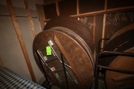 (9) Round Tables on Portable Cart, Aprox. 60