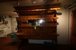 Beautiful Rack & Mirror Wooden Display, Overall Dims.: Aprox. 98