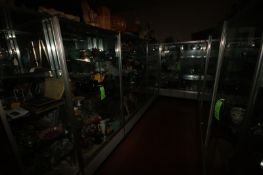 Glass Display Cases, Overall Dims.: Aprox. 60