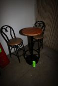 High Top Table Set, with (2) High Top Chairs & (1) High Top Table, Table Top to Ground: Aprox. 42