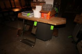 S/S Table & L-Shape Wood Top Table, S/S Table Dims.: Aprox. 48