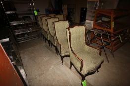 (8) Green & Brown Pattern Cushion Seats, Overall Dims.: Aprox. 23