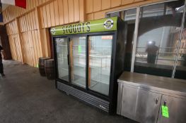 True 3-Door Stoudt Logo Refrigerator, Overall Dims.: Aprox 78