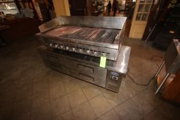 S/S Grill Top Unit, Mounted on S/S Base with Bottom Compartments, Grill Area Dims.: Aprox. 53