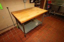 Butcher Block Table, Overall Dims.: Aprox. 48