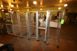 (4) Aluminum Pan Racks Mounted on Casters, Assorted Styles, Overall Dims.: Aprox. 25-1/2