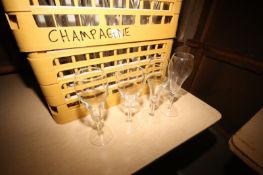 3-Racks of Glass Champagn Glasses, Overall Depth of Glass: Aprox. 4-1/2