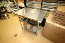 S/S Table, with (2) S/S Bottom Shelves, Overall Dims.: Aprox. 36