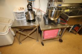 S/S Tables, (2) with S/S Bottom Shelves & (1) with Casters, Overall Dims.: Aprox. 25