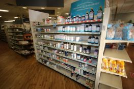 Feet of Double Sided Super Market Shelving, with Shelves, with 1-End Shelf (NOTE: SOLD BY THE