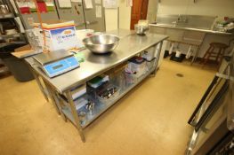 S/S Table, with S/S Bottom Shelf, Overall Dims.: Aprox. 84