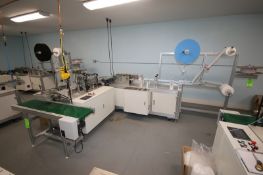 Ultra-Sonic Spindle Medical Mask Manufacturing Machine, with Spindle Rack Containing Top Laying,