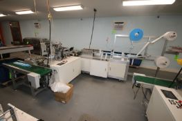 Ultra-Sonic Spindle Medical Mask Manufacturing Machine, with Spindle Rack Containing Top Laying,