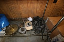 2-SHELVES OF URSCHEL TRANSLICER PARTS,INCLUDES BELTS, CYLINDERS, BELTS, SPROCKETS(INV#80894)(Located